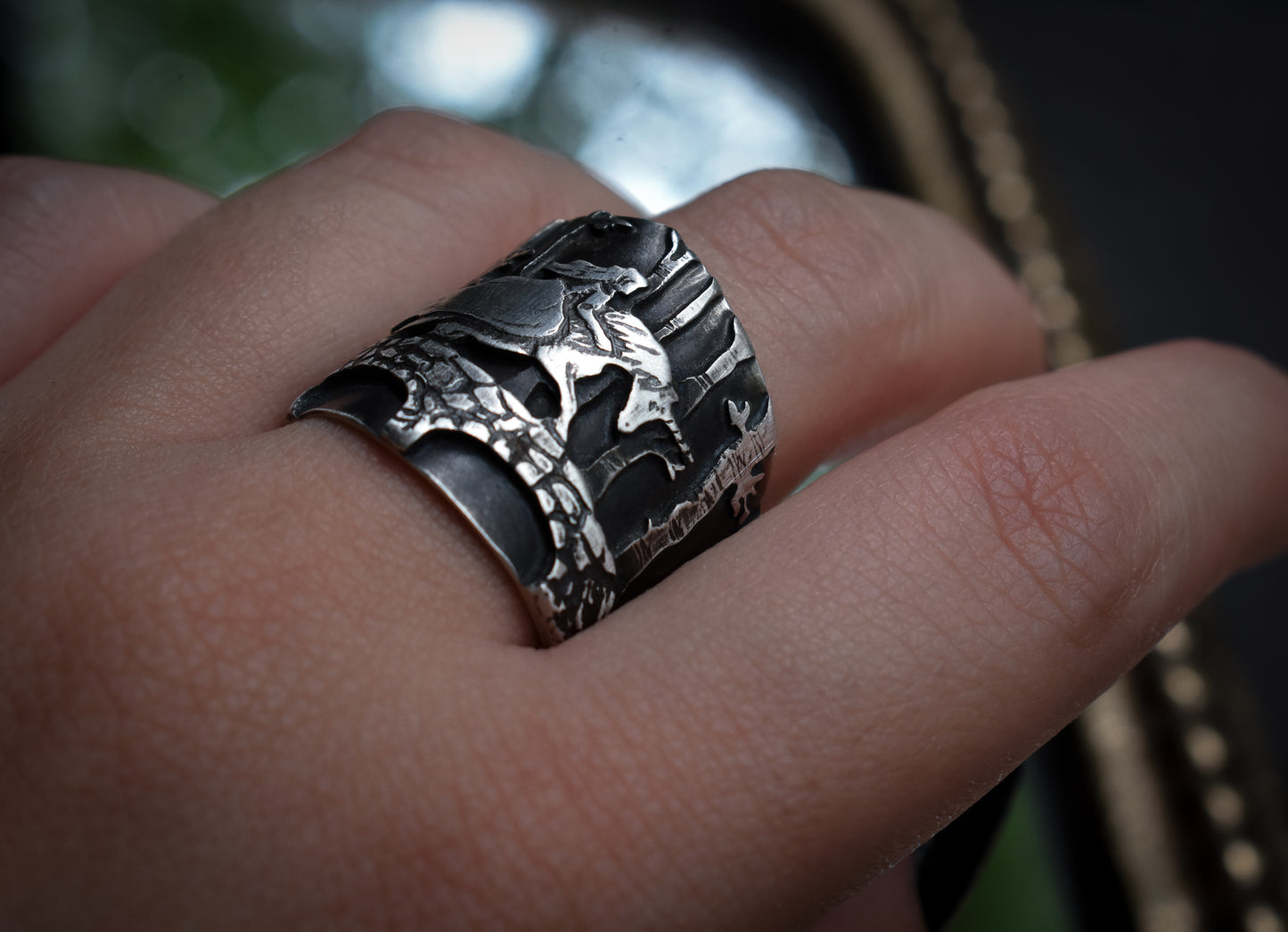 Lady Of The Forest - Sterling Silver Ring | Size 9 US