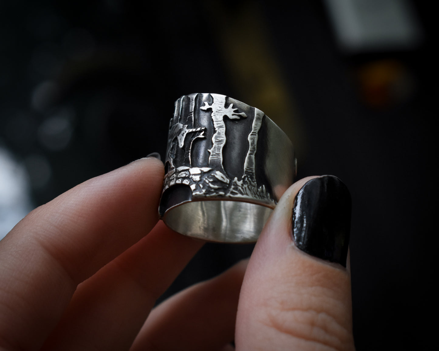 Lady Of The Forest - Sterling Silver Ring | Size 9 US