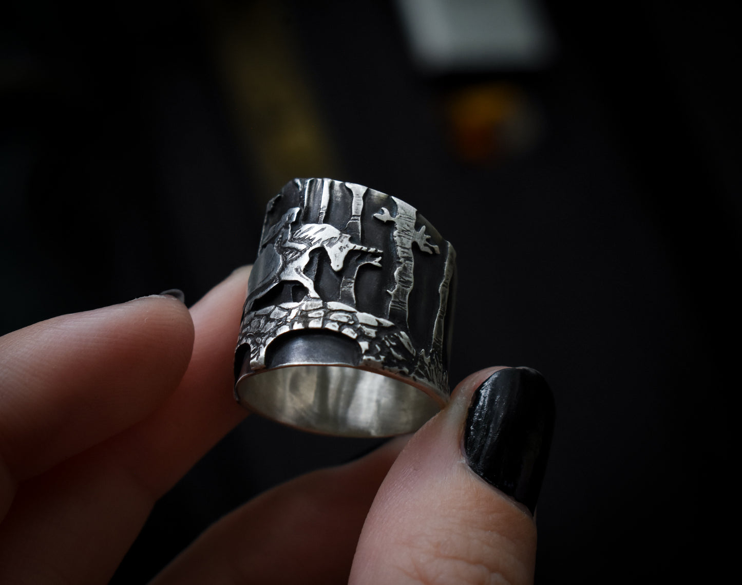 Lady Of The Forest - Sterling Silver Ring | Size 9 US