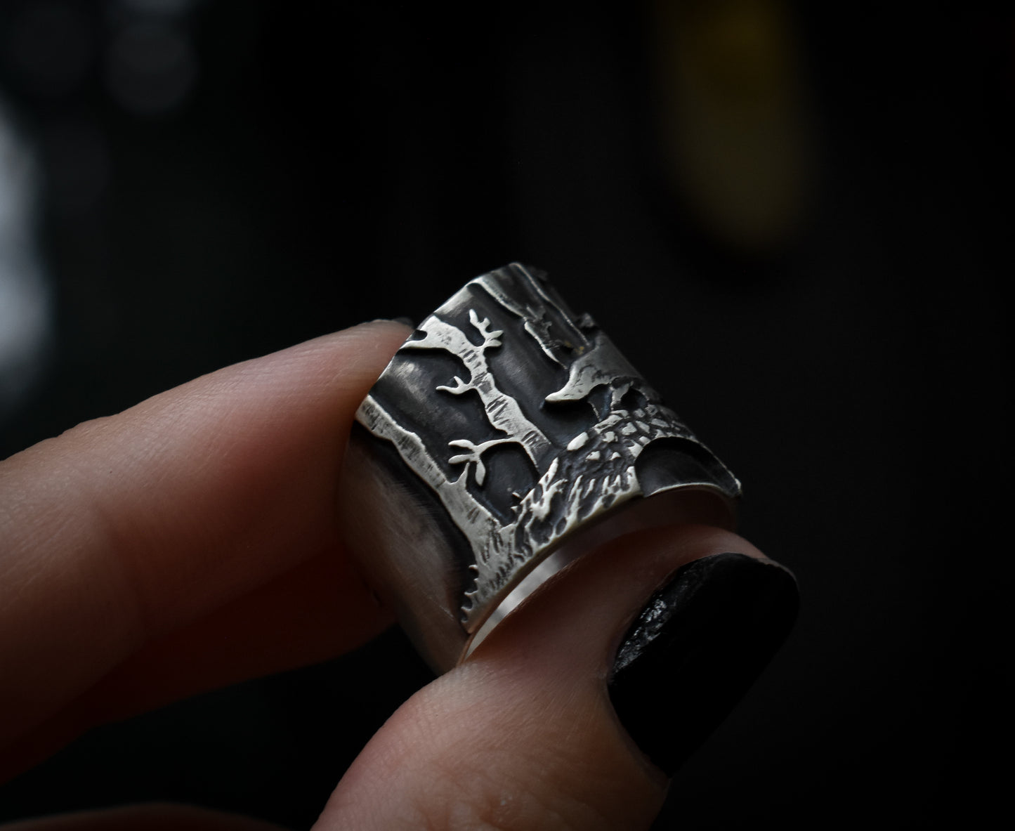 Lady Of The Forest - Sterling Silver Ring | Size 9 US