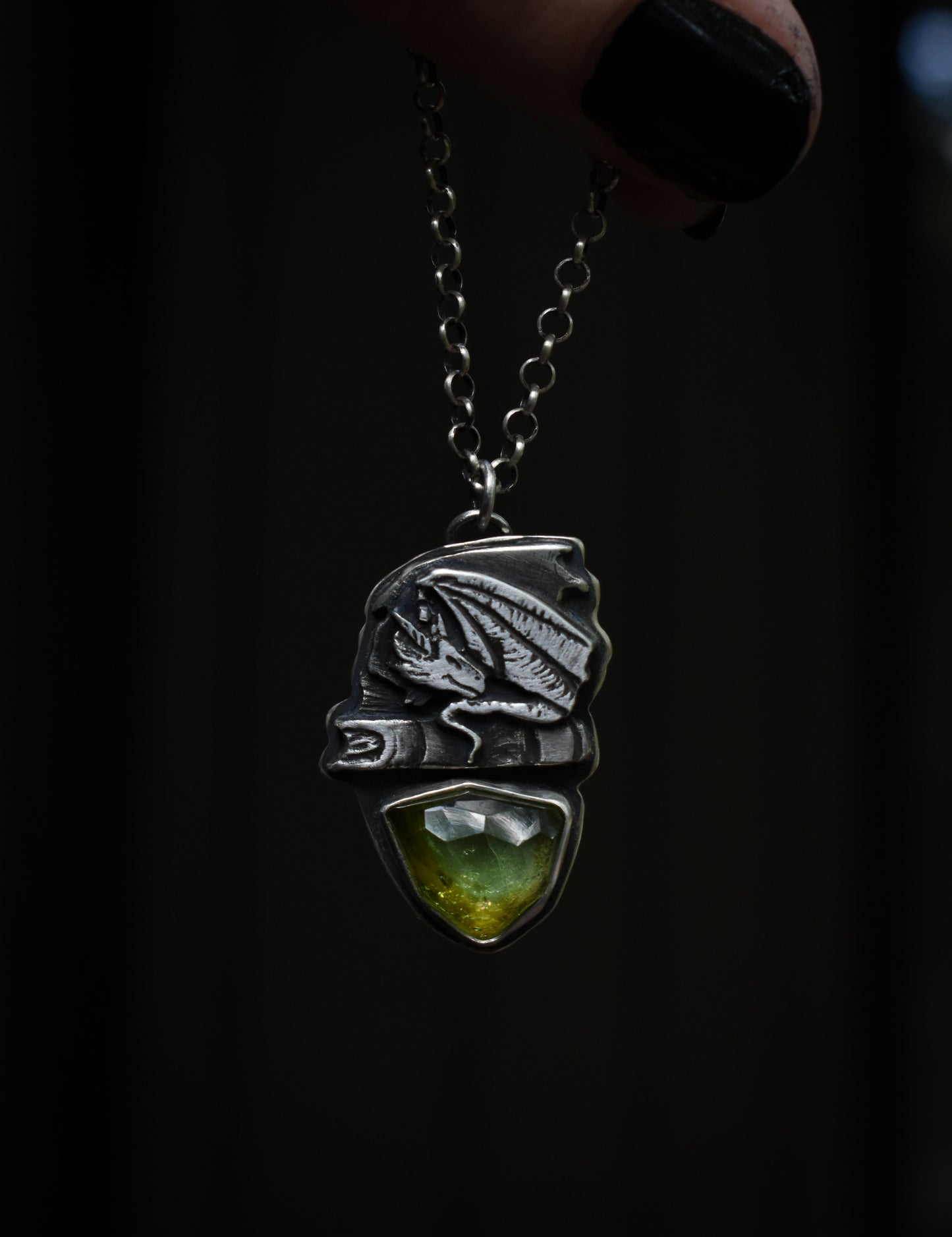 A Study Of Dragons - Tourmaline | Sterling Silver Necklace