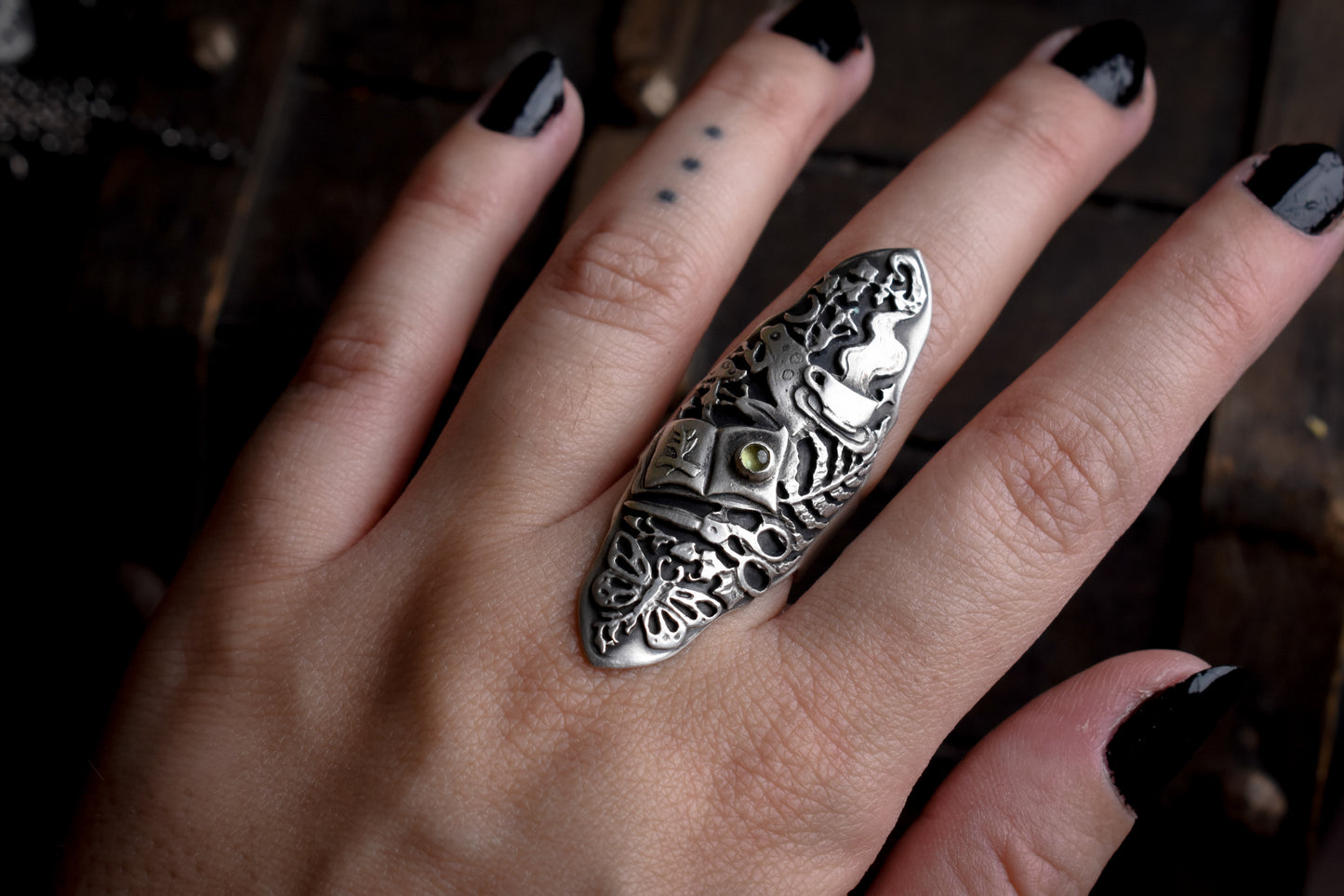 Herbology Witch Ring 6 3/4 US | Sterling Silver
