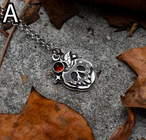 Candied Poison Apples, Garnet, Sterling silver.