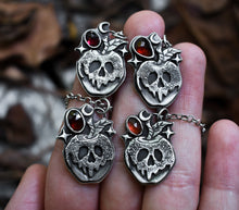 Load image into Gallery viewer, Candied Poison Apples, Garnet, Sterling silver.
