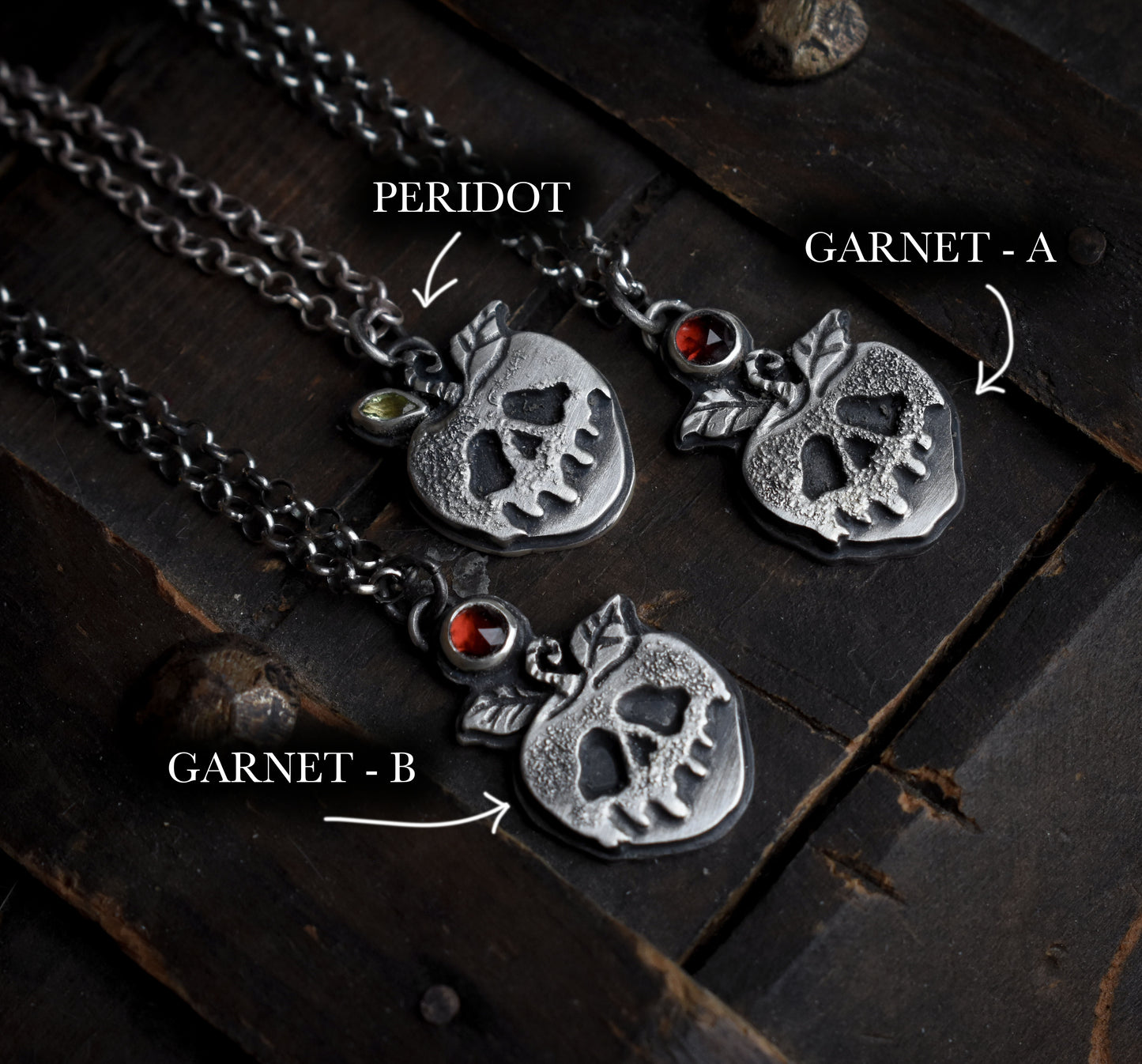 Poison Apples - Garnet/Peridot | Sterling Silver Necklace
