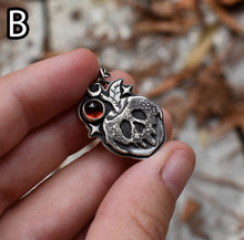 Load image into Gallery viewer, Candied Poison Apples, Garnet, Sterling silver.
