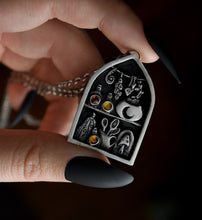 Load image into Gallery viewer, Kitchen Witch Shelf, Tourmaline, Hessonite Garnet, Citrine. Sterling silver.
