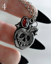 Load image into Gallery viewer, Candied Poison Apples, Garnet, Sterling silver.
