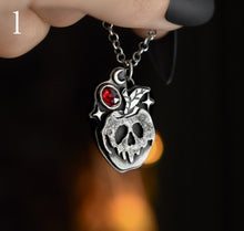 Load image into Gallery viewer, Candied Poison Apples, Garnet, Sterling silver.
