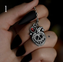 Load image into Gallery viewer, Candied Poison Apples, Garnet, Sterling silver.

