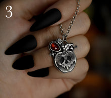 Load image into Gallery viewer, Candied Poison Apples, Garnet, Sterling silver.
