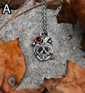 Candied Poison Apples, Garnet, Sterling silver.