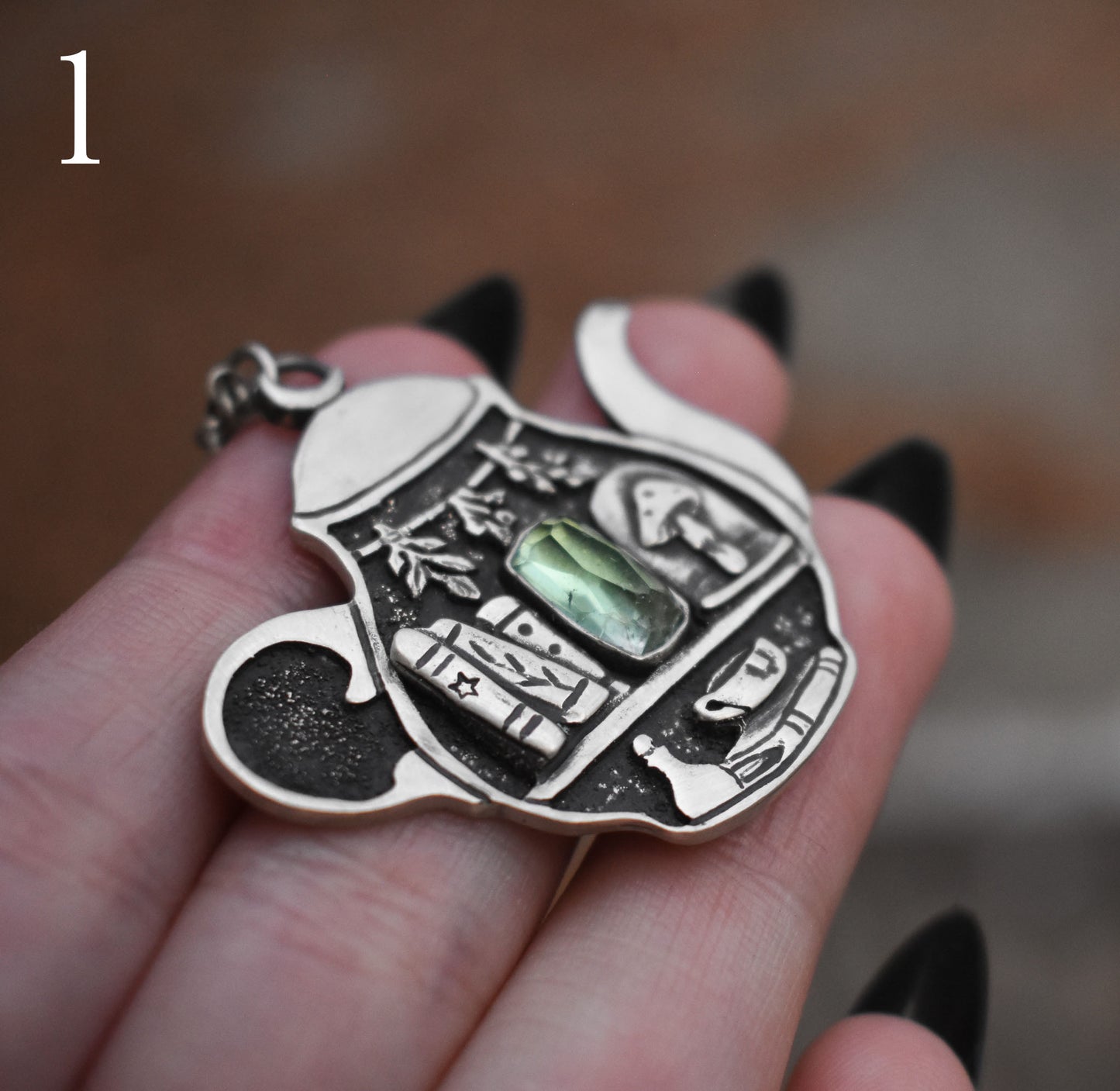 Kitchen Witch, Tea Pot Necklaces, Sterling silver.