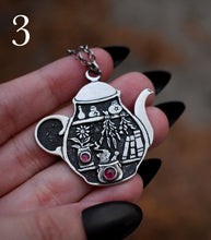Load image into Gallery viewer, Kitchen Witch, Tea Pot Necklaces, Sterling silver.
