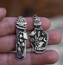 Load image into Gallery viewer, Poison Potion Bottles, Sterling silver.
