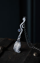 Load image into Gallery viewer, Witchy Whimsical Broom, Sterling silver.
