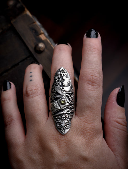 Herbology Witch Ring 6 3/4 US | Sterling Silver