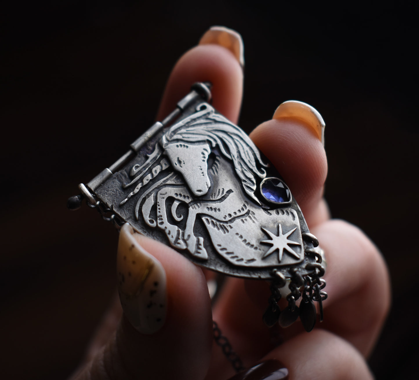 Scottish Unicorn Banner Necklace - Sterling silver