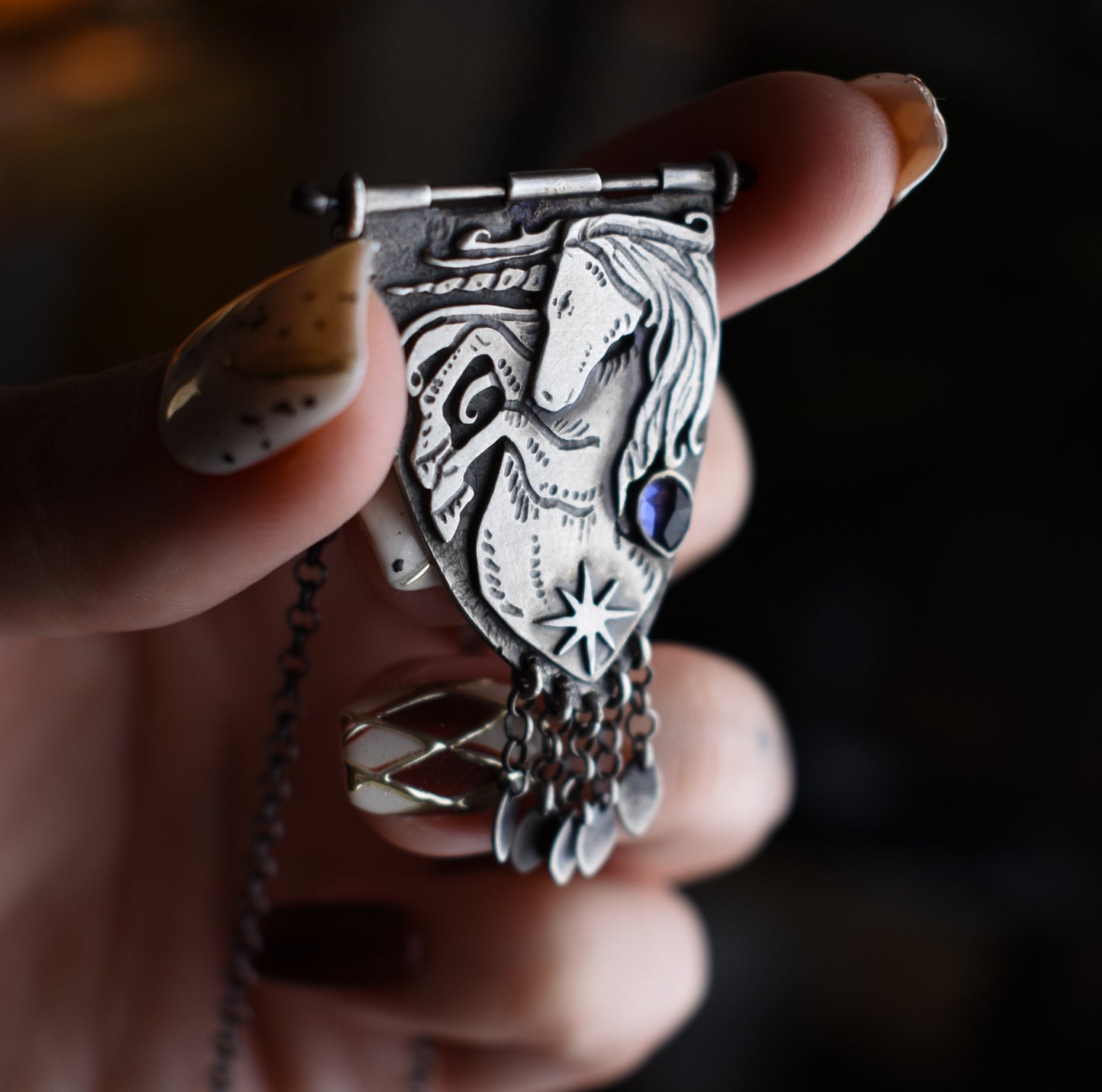 Scottish Unicorn Banner Necklace - Sterling silver