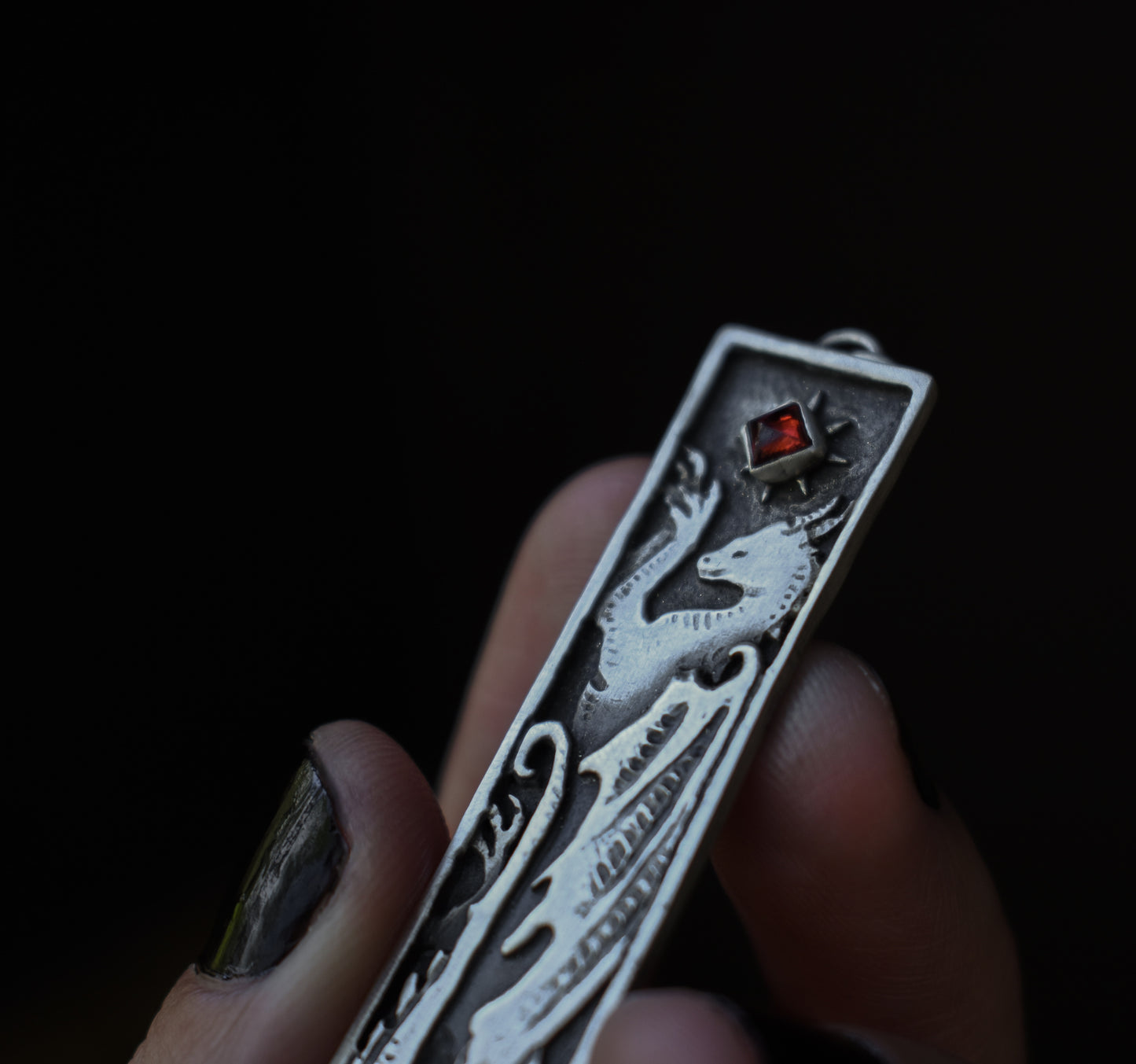 MADE TO ORDER - Medieval Dragon Necklace - Sterling Silver