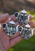 Load image into Gallery viewer, Kitchen Witch, Tea Pot Necklaces, Sterling silver.
