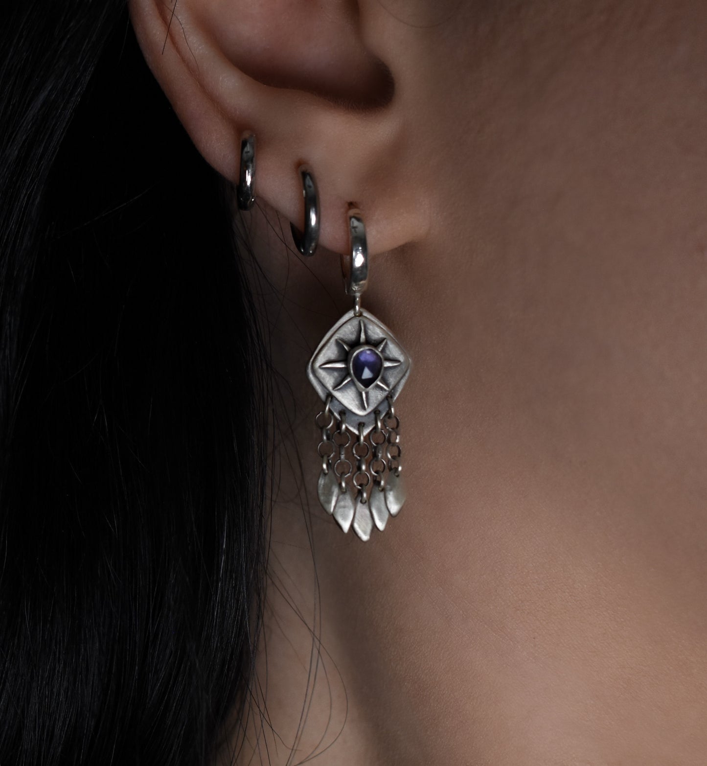 Knight Star Medieval Earrings - Sterling Silver