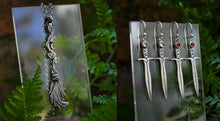 Load image into Gallery viewer, Botanical, Witchy, Whimsical Broom - Peridot - Sterling silver.
