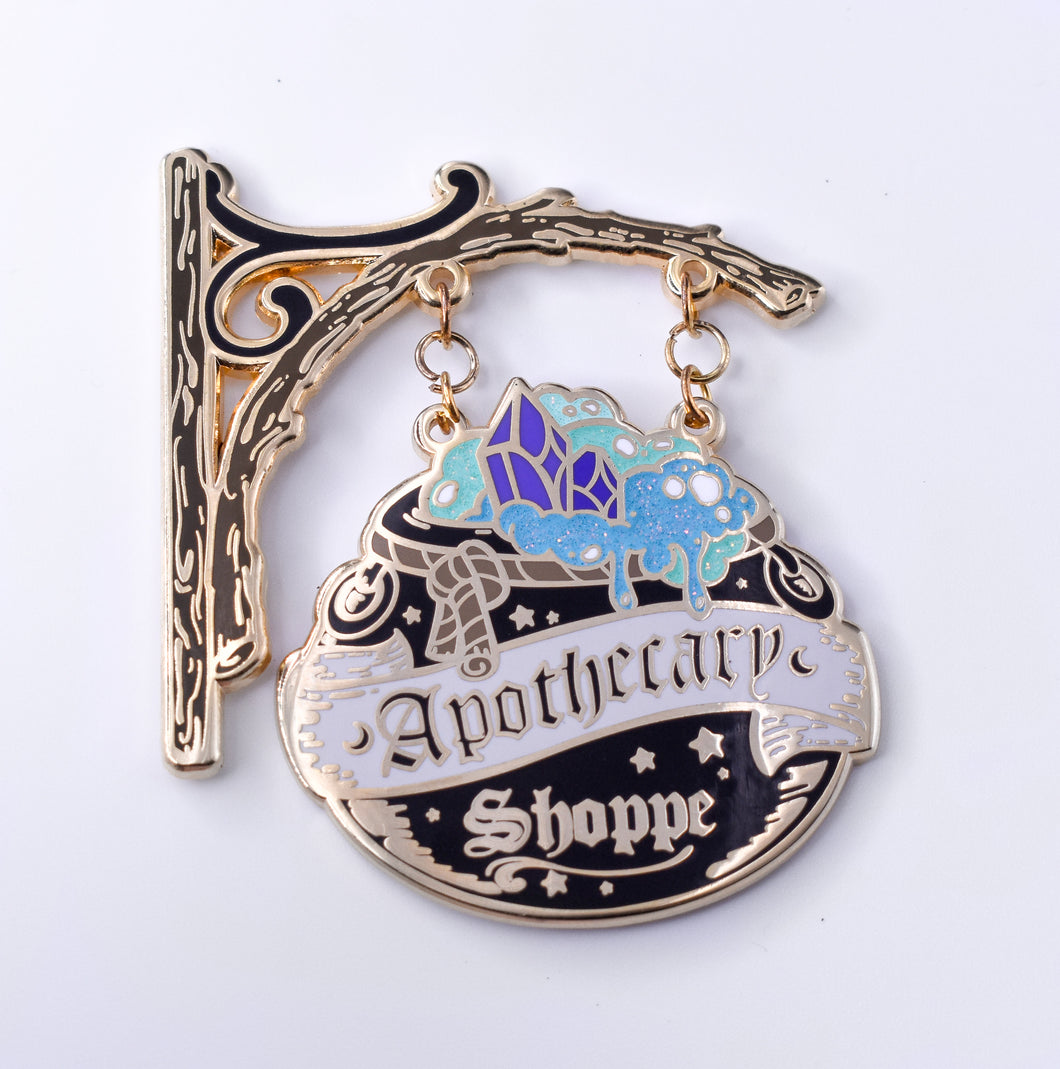 Apothecary Shoppe Sign-Enamel Pin